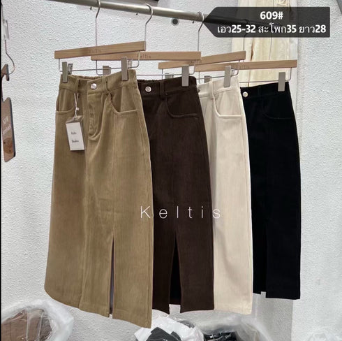 KELTIS Ladies Stylist Aline Side Slit Hight Waist Skirts